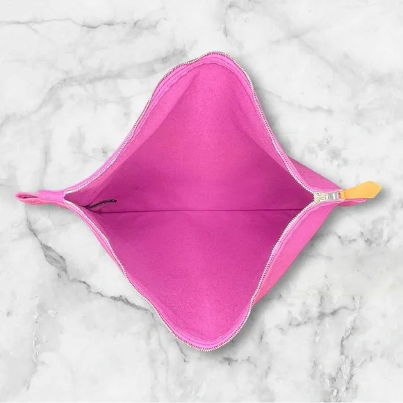 Hermès Paris Large Bora Bora Pink Cotton Canvas Flat Zip Pouch - Picture 8 of 14